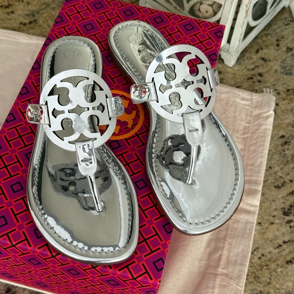 Tory Burch miller sandals silver  Thong Sandals